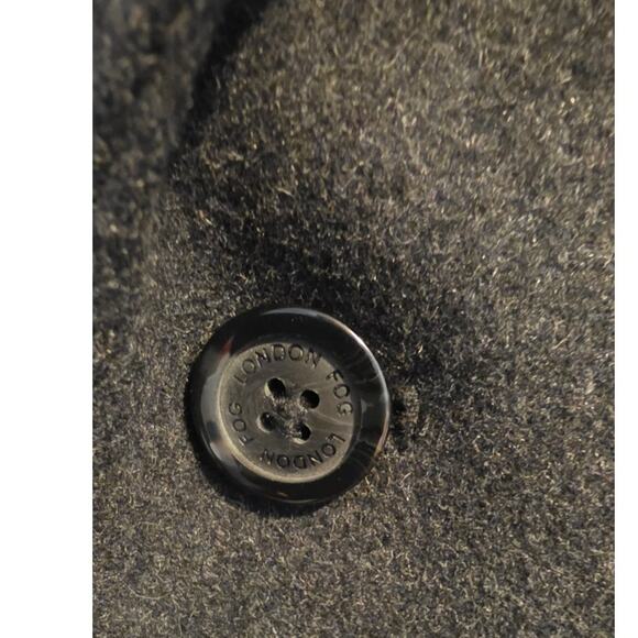 London Fog Men’s Charcoal Wool Blend Overcoat – Large/XL (44R–46R Est.) - Picture 6 of 9